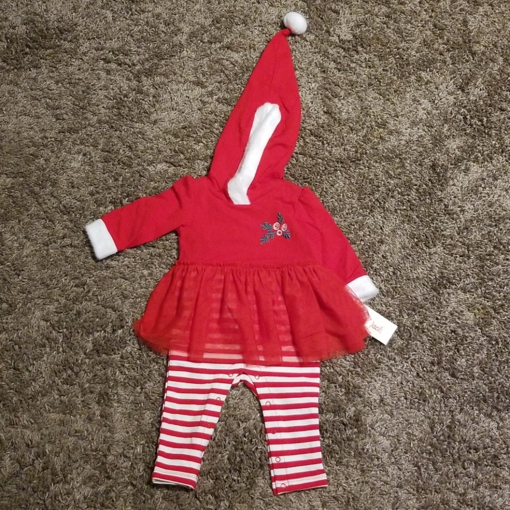 Cat & Jack Hooded One Piece w/ Small Flower Detail